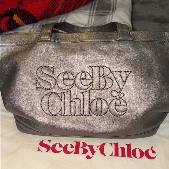 See By Chloe Handbags - Preloved See By Chloe Shimmering Gray Tote excellent condition 11.5x9”x5.25 DB